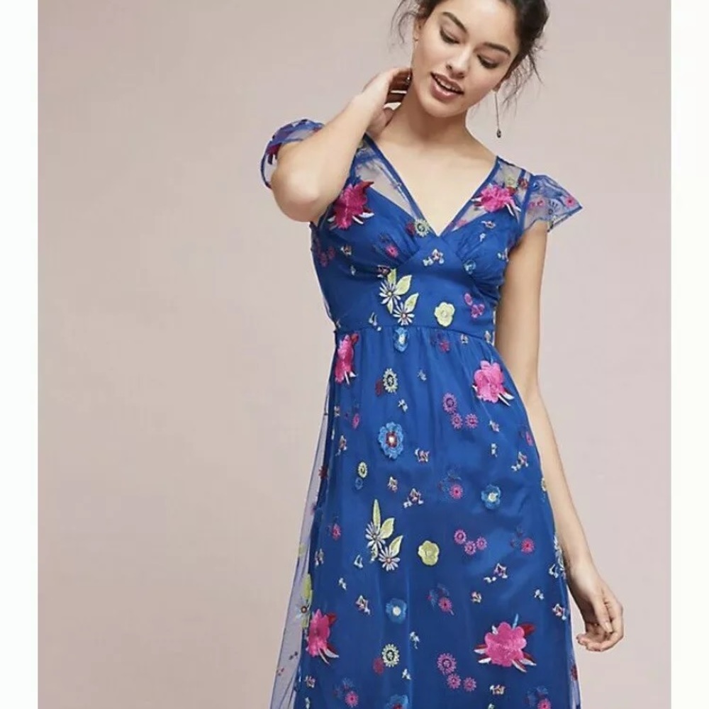 Anthropologie Blue Topaz Dress. Size M